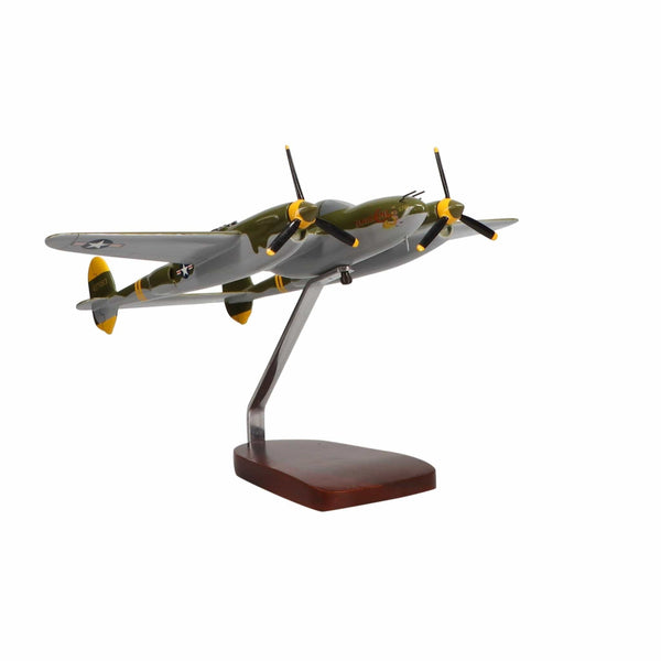 Lockheed P-38 Lightning® (Camoflage) Large Mahogany Model