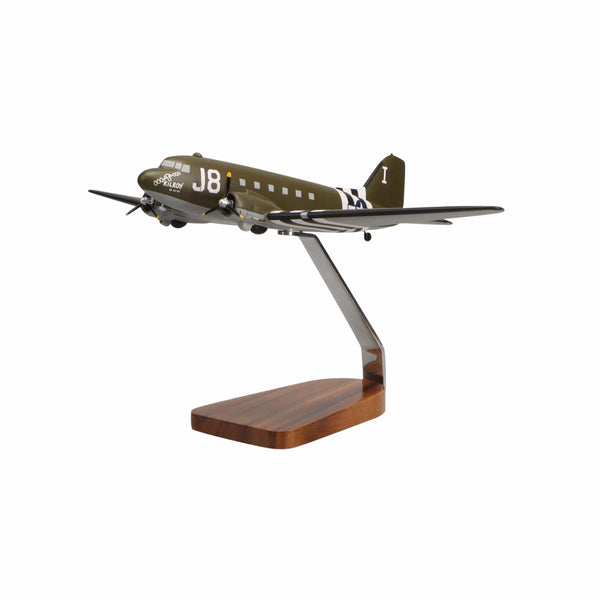 Douglas C-47A Skytrain "Kilroy Is Here" Large Mahogany Model