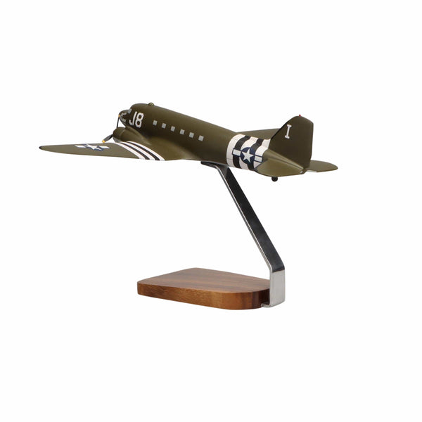 Douglas C-47A Skytrain "Kilroy Is Here" Large Mahogany Model