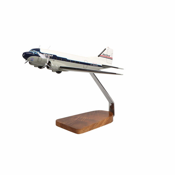 Douglas DC-3 Clear Canopy Large Mahogany Model