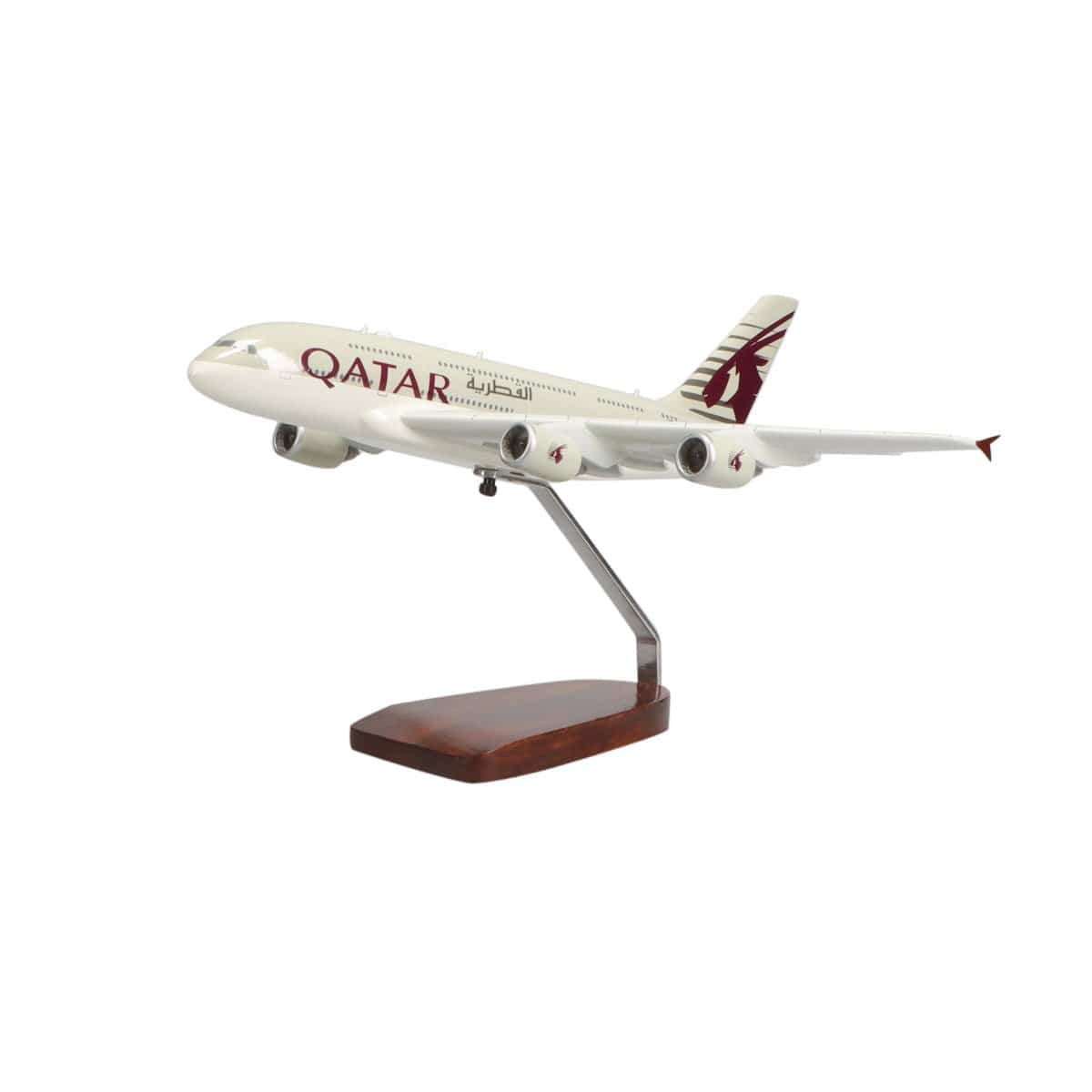 Airbus A380 Qatar Airways Large Mahogany Model – High Flying