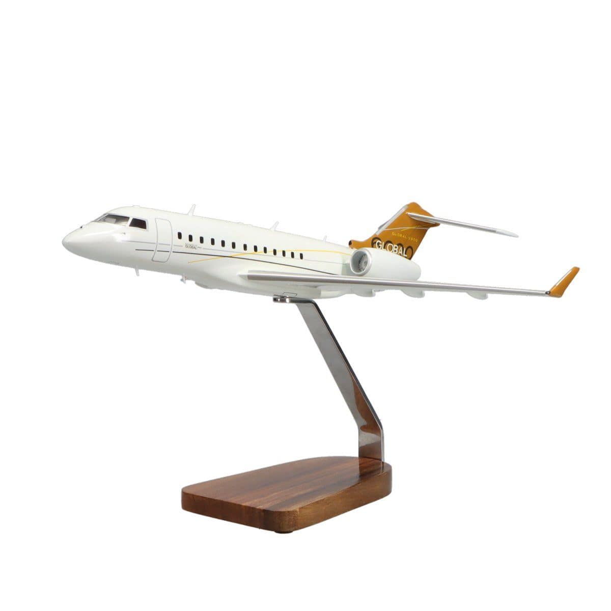 Bombardier Global Express Model | Handcrafted Mahogany – High Flying Models