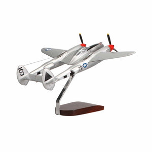 High Flying Models Aircraft Models Lockheed P-38 Lightning® (Silver) Large Mahogany Model