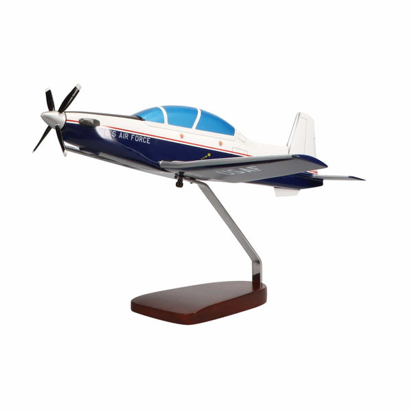 Beechcraft® T-6A Texan II U.S. Air Force (Blue) Large Mahogany Model