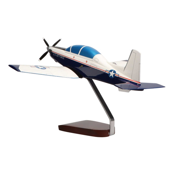Beechcraft® T-6A Texan II U.S. Air Force (Blue) Large Mahogany Model