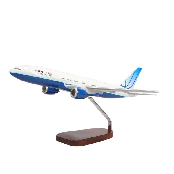 Boeing™ 777-200 United Airlines (Blue Tulip Livery) Large Mahogany Model
