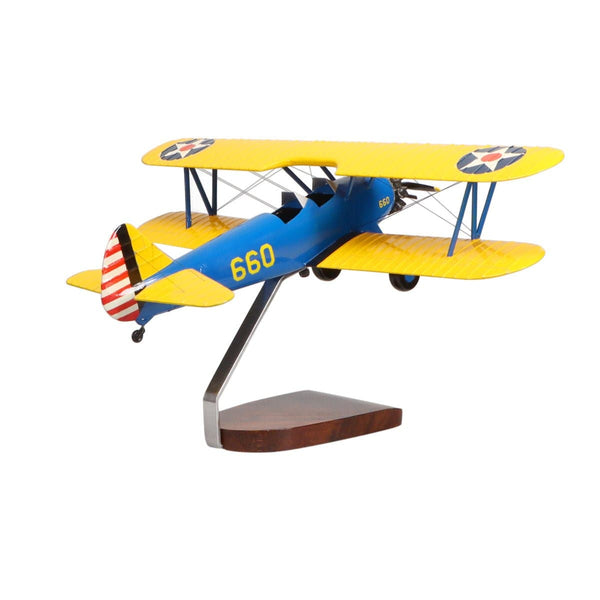 Boeing™ PT-17A Stearman Kaydet Large Mahogany Model