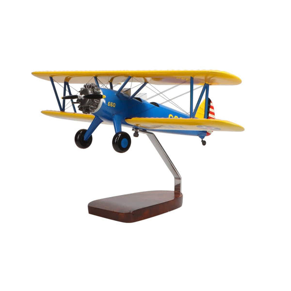 Boeing™ PT-17A Stearman Kaydet Large Mahogany Model