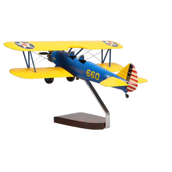 Boeing™ PT-17A Stearman Kaydet Large Mahogany Model