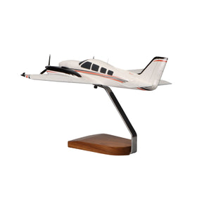 Beechcraft Baron G58 (Red/Black) Large Mahogany Model