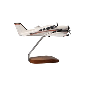 Beechcraft Baron G58 (Red/Black) Large Mahogany Model
