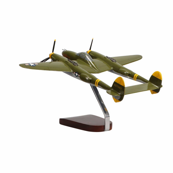 Lockheed P-38 Lightning® (Camoflage) Large Mahogany Model