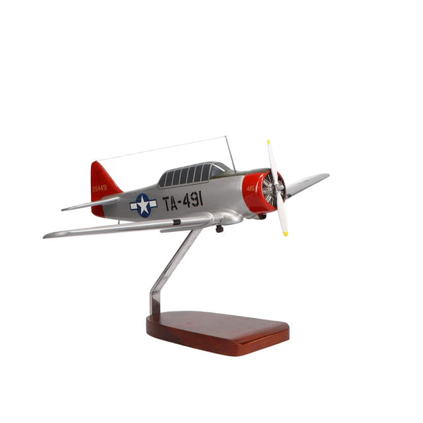 North American AT-6G Texan U.S. Air Force (Silver) Large Mahogany Model
