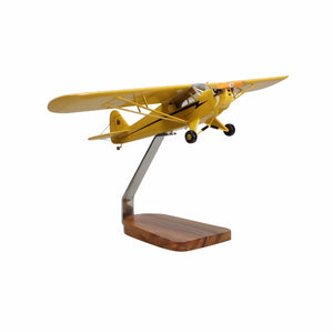 Piper J-3 Cub Clear Canopy Large Mahogany Model