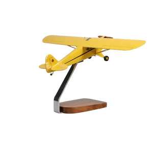 Piper J-3 Cub Clear Canopy Large Mahogany Model