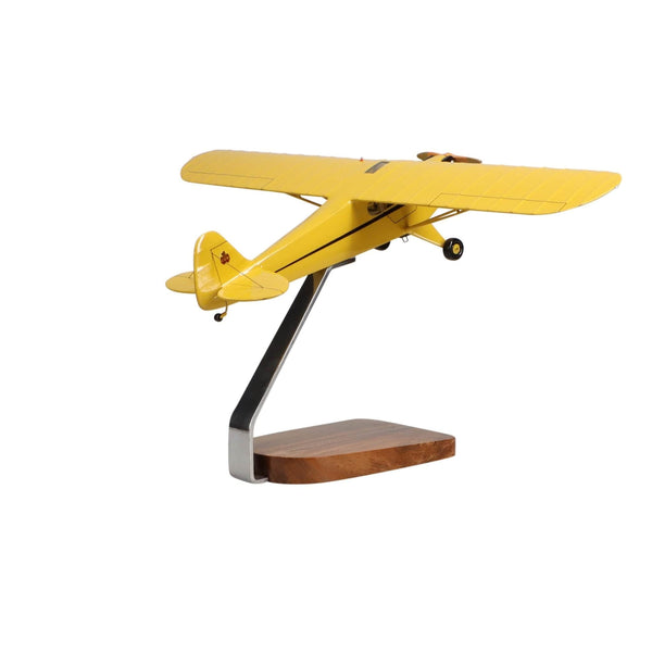 Piper J-3 Cub Clear Canopy Large Mahogany Model