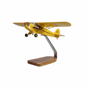 Piper J-3 Cub Clear Canopy Large Mahogany Model