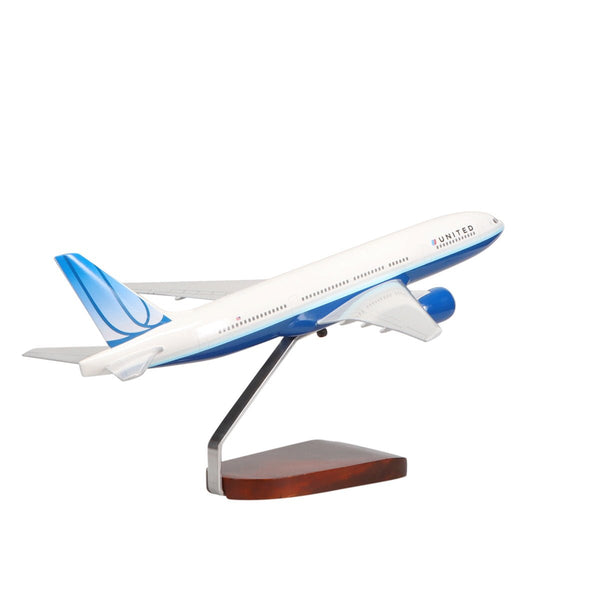 Boeing™ 777-200 United Airlines (Blue Tulip Livery) Limited Edition Large Mahogany Model - PilotMall.com