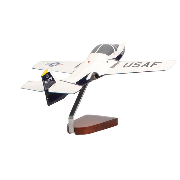 Cessna® T-37B Tweetie Bird (Blue/White) Limited Edition Large Mahogany Model - PilotMall.com